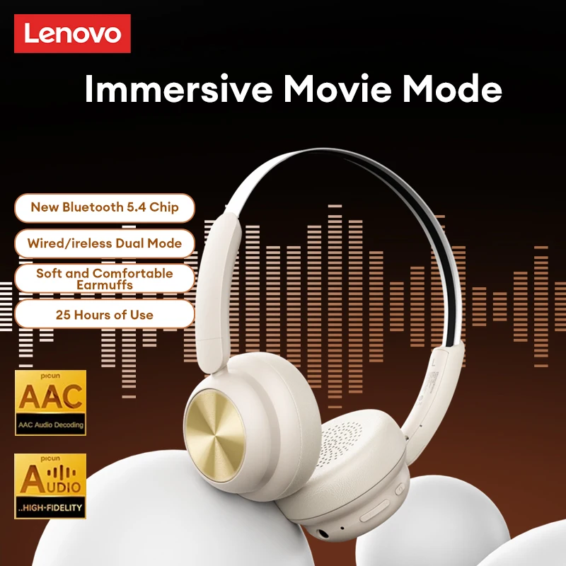 

Choice Lenovo TH66 Bluetooth V5.4 Earphone Power Deep Bass Surround Sound Headphone Long Standby With Telescopic Arm Headset