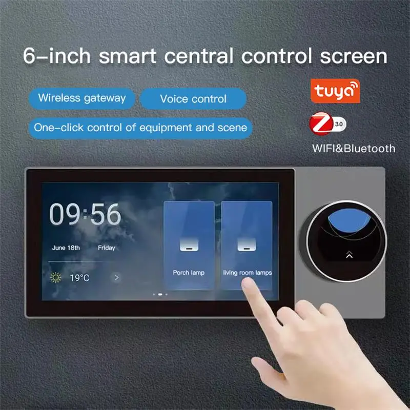 Tuya Smart Home Control Panel Max 6 inch Touch Screen with Bluetooth Zigbee Gateway Built-in Building Smart Knob Control Panel