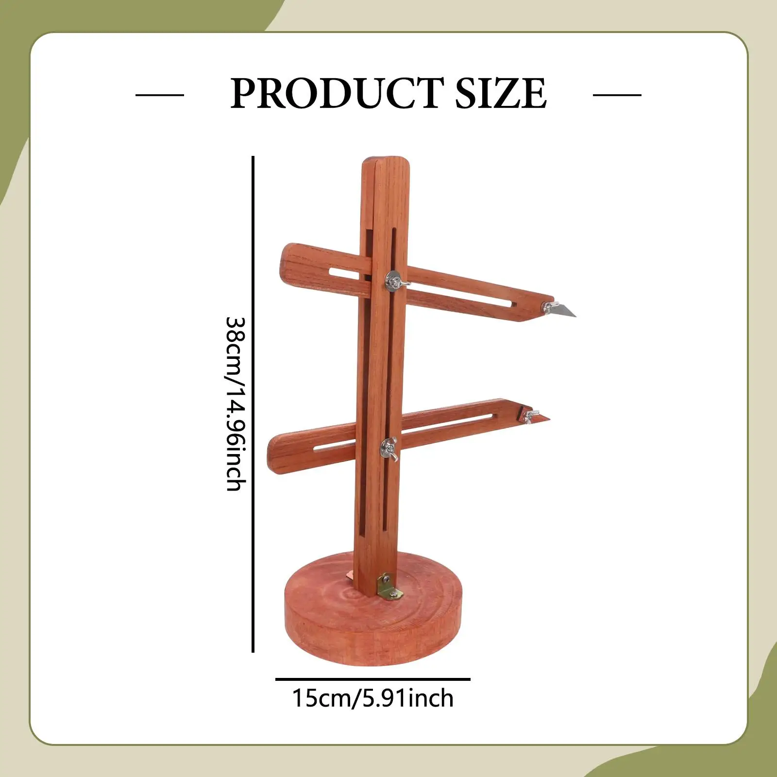 Pottery Tool Positioner Stainless Steel Blade Measuring Gauge Wood for Ceramics Pottery Making