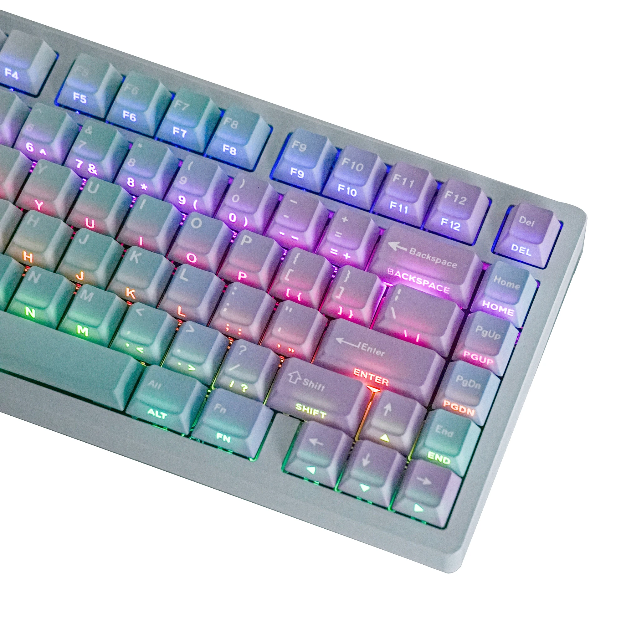 Gradient Keycaps Korean German French Side Printed Shine Through Y2K Modern PBT Cherry for MX Switches Gaming Keyboard Keycap