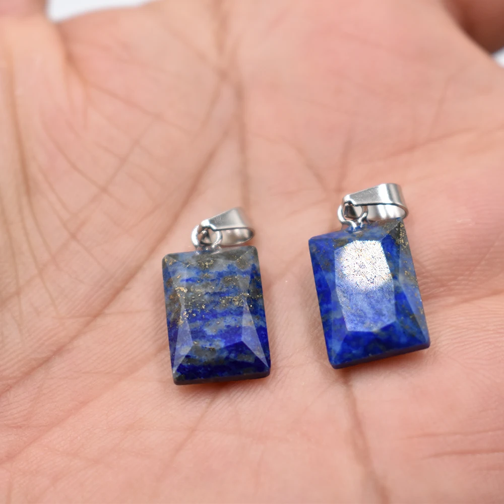 Großhandel 20 Stück/Lot geschliffene 10x14mm Naturstein Amethyst Rosenquarz Anhänger DIY Charm für Schmuckherstellung Kostenloser Versand – Detail 6