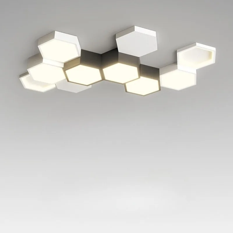 Creative Deisgner Iron Honeycomb Shape Ceiling Lamps Simple Kitchen Coffee Shop Parlor Study Office Theme Hotel Lighting Fixture