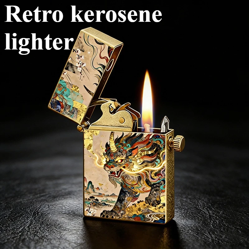 2026 New Retro Grinding Wheel High-end Lighter with One Click Ignition Metal High-value Lighter To Give To Boyfriend