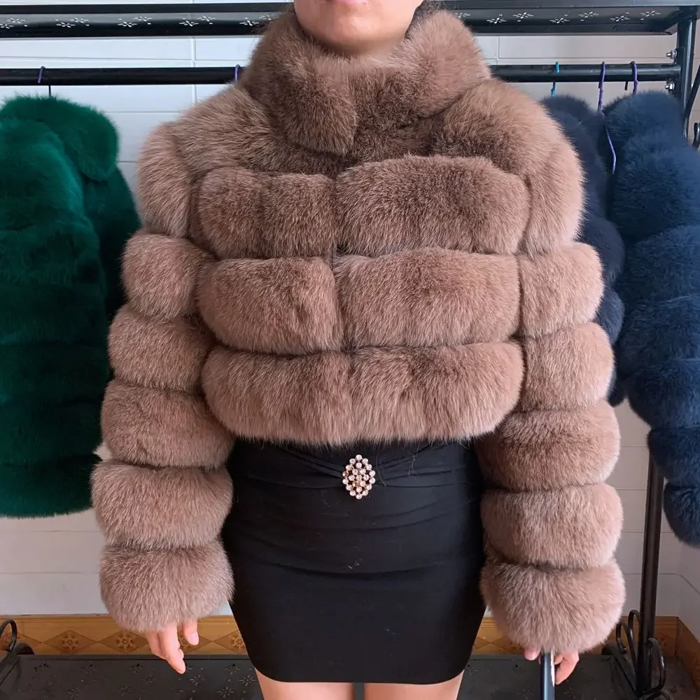 Winter Women's Real Fur Jacket 100% Natural Warm Fox Fur Coat High Quality Fur Vest 2025 Fashionable Outerwear