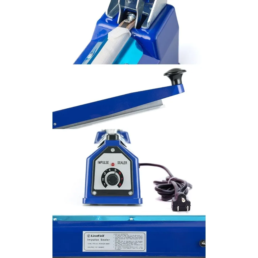 Sealer Pro Termosigillatrice a impulsi da 12 pollici Larghezza di tenuta 7 mm Macchina termosigillatrice manuale per tutte le borse più resistente per una forte sec