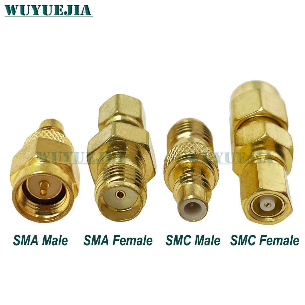 

2Pcs/Lot SMC SMA RF Adapter SMA Male Plug to SMC Female Jack RF Connector For RF and Microwave Applications Gold Plated Brass