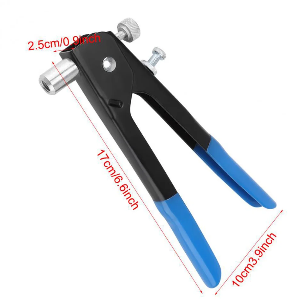 86 Uds herramienta de remache de tuerca Kit de remachado manual herramienta de remachado roscado para reparación de muebles de coche remache de acero ergonómico mango antideslizante