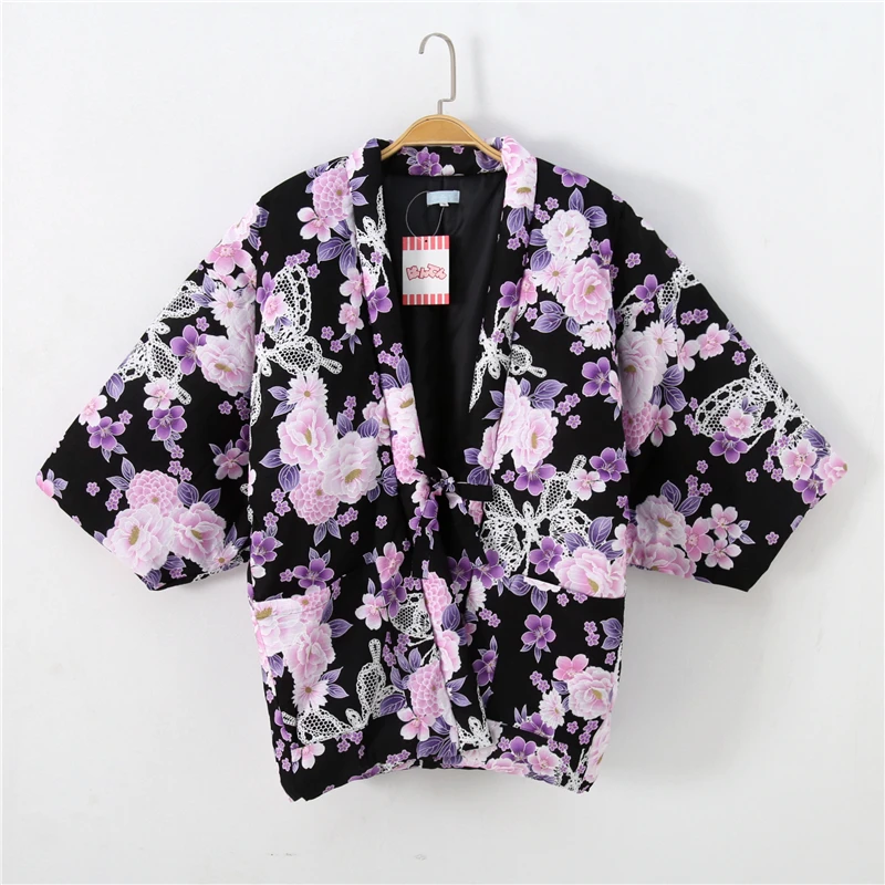 

Haori Winter for Women Kimono Japanese Traditional Quilted Padding Cotton Coat Loose Yukata Femme Hanten Jacket Pyjama Japonais