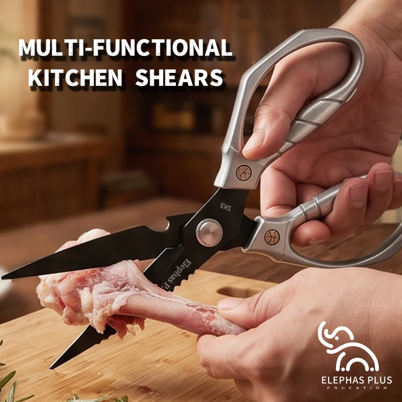 Titanium-Coated Kitchen Scissors Multifunctional Chicken Bone Scissors Shear Fish Duck Cut Chef Professional Scissors Knife Tool