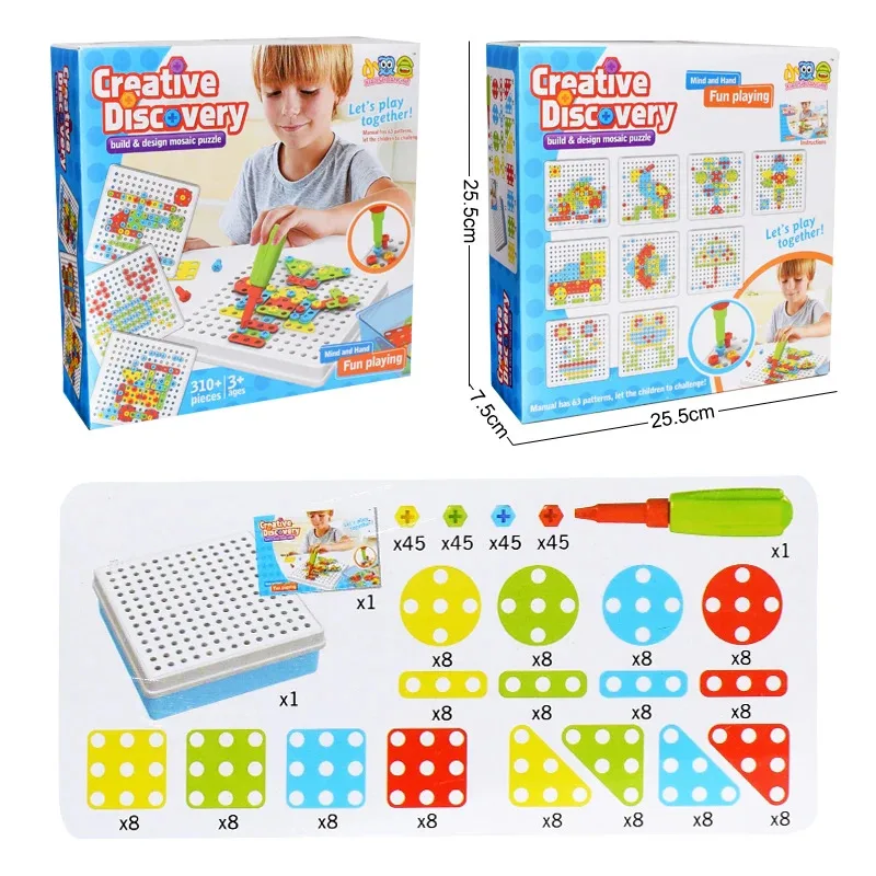 Zestaw Kreatywnych Zabawek Konstrukcyjnych do Samodzielnego Montażu, Elektryczna Wiertarka dla Dzieci, Edukacyjne Zabawki STEM dla Chłopców i Dziewcząt, Prezent