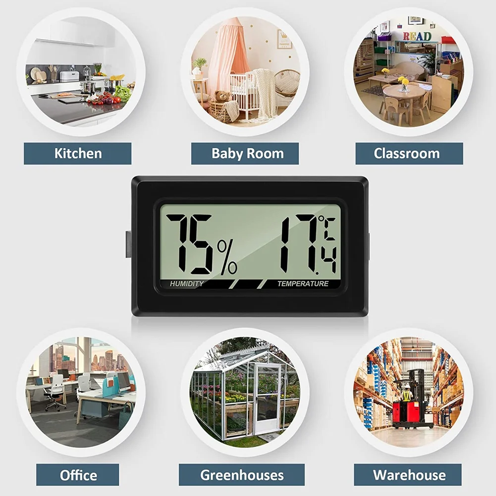 เครื่องวัดอุณหภูมิเครื่องวัดความชื้น Mini LCD ดิจิตอลในร่ม Thermo-Hygrometer ความชื้นสําหรับสํานักงานห้องเด็กห้องนั่งเล่น