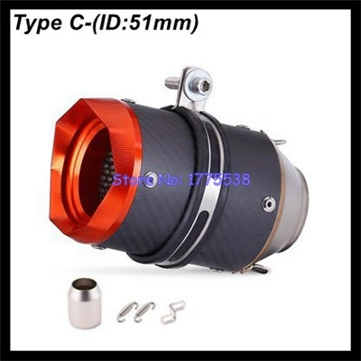 51mm 60mm Universal Motorcycle Exhaust Escape Moto Muffler for KTM RC 125 250 390 DUKE Z900 S1000RR CBR1000 MT09 MT07 Tmax530 R3 image 3