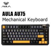 AULA AU75 Wireless Mechanical Keyboard 81 Keys Compact Hot Swappable Custom Keyboard 2.4G/USB/BT5.0 RGB Backlit Gaming Keyboard