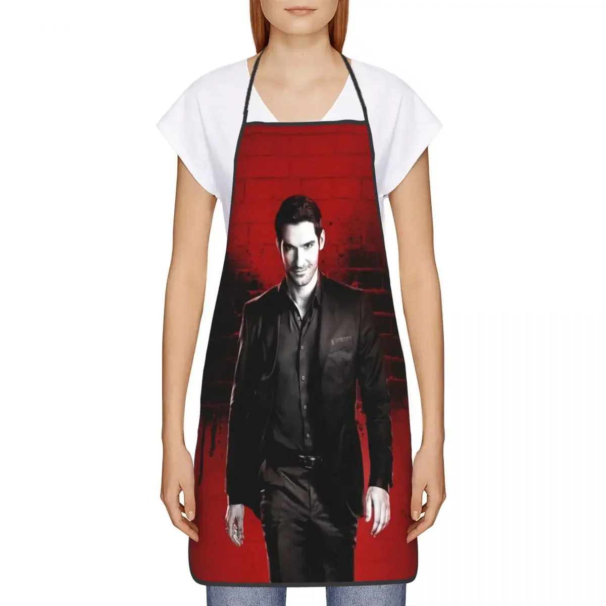 TV Show Lucifer Funny Apron Women Men Lucifer Morningstar Adult Unisex Kitchen Chef Bib Tablier Cuisine Cooking Baking Painting