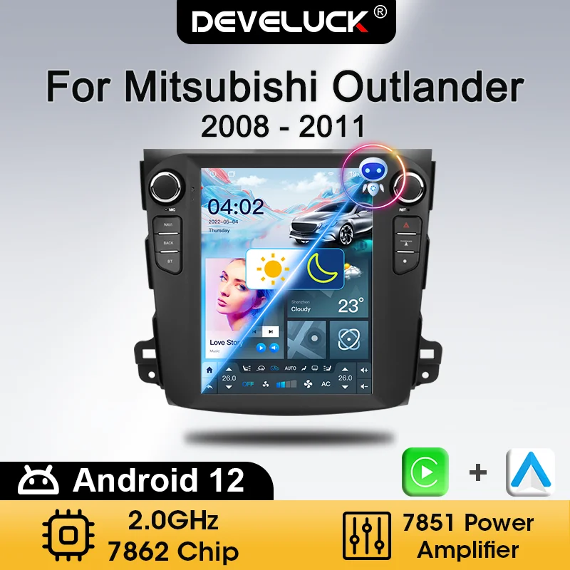 2 Din Android Car Radio Carplay For Mitsubishi Outlander xl 2 2005-2012 For Citroen C-Crosser Multimidia Navigation GPS Stereo