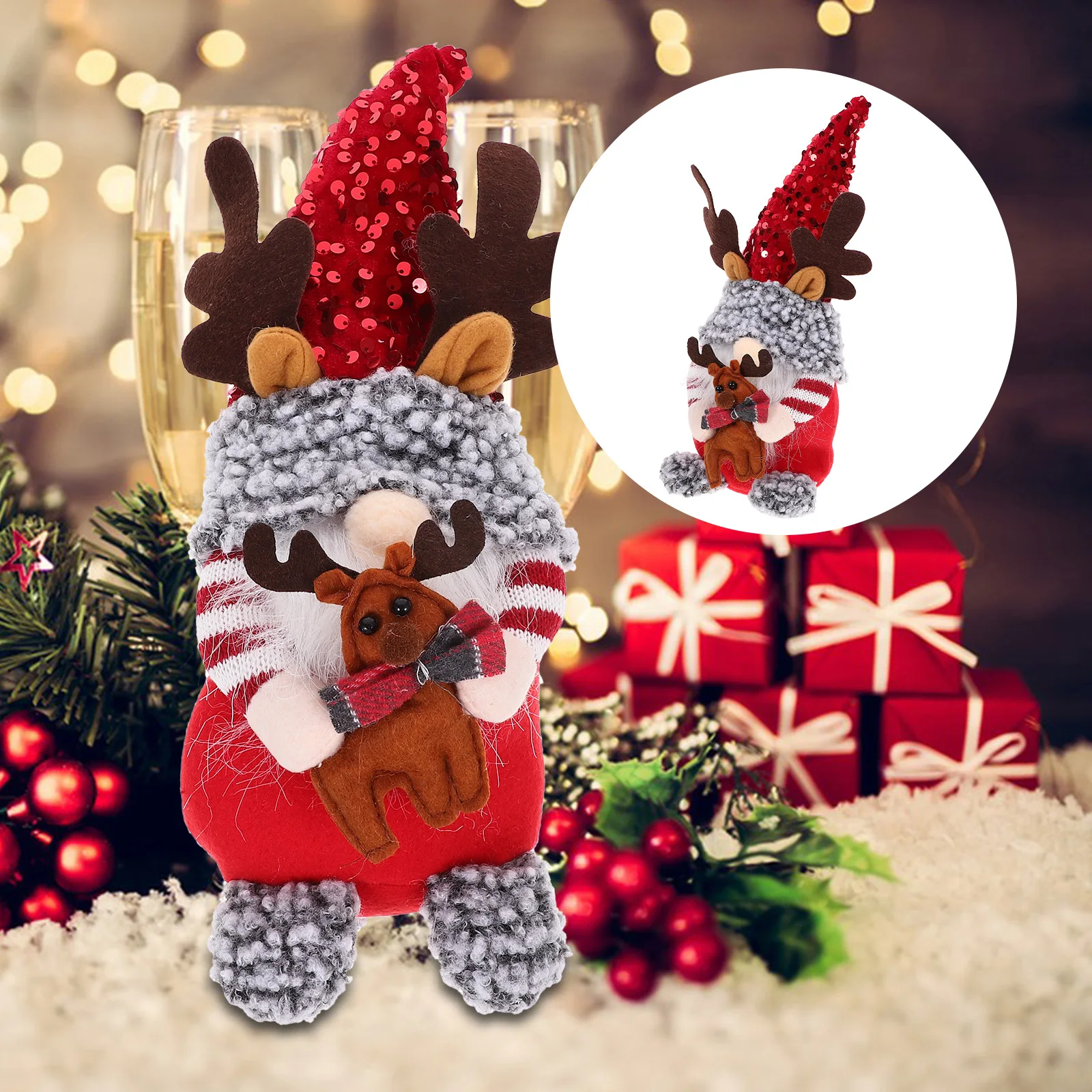 

Christmas Decoration Faceless Dwarf Ornaments Garden Outdoor Seasonal Décor Statue Male
