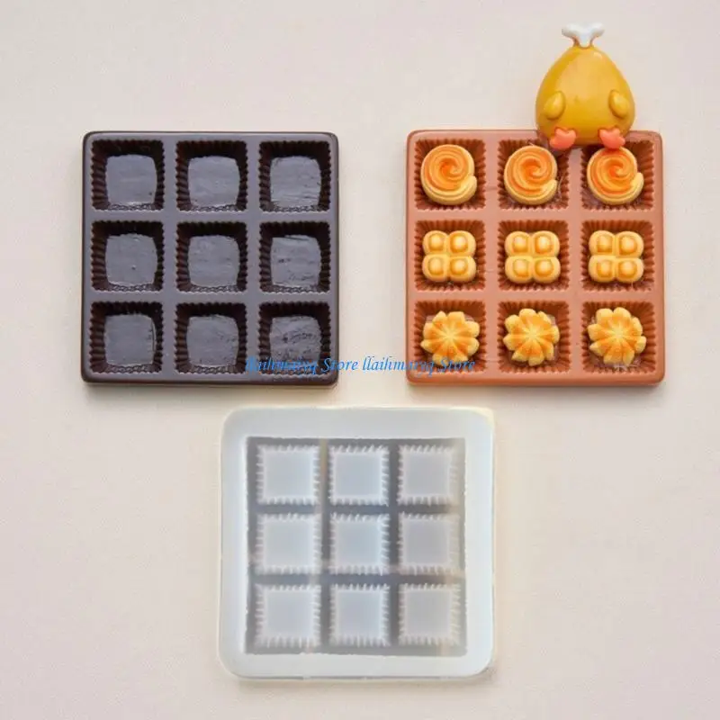 

573B Versatile Silicone Molds For Crafting Intricate Miniature Pastry Box Charm