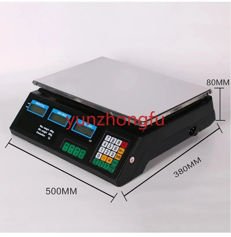 40KG Electronic Price Computing Scale Commercial  Price Scale Digital Scale  Backlight For Retail Store Restaurant Market