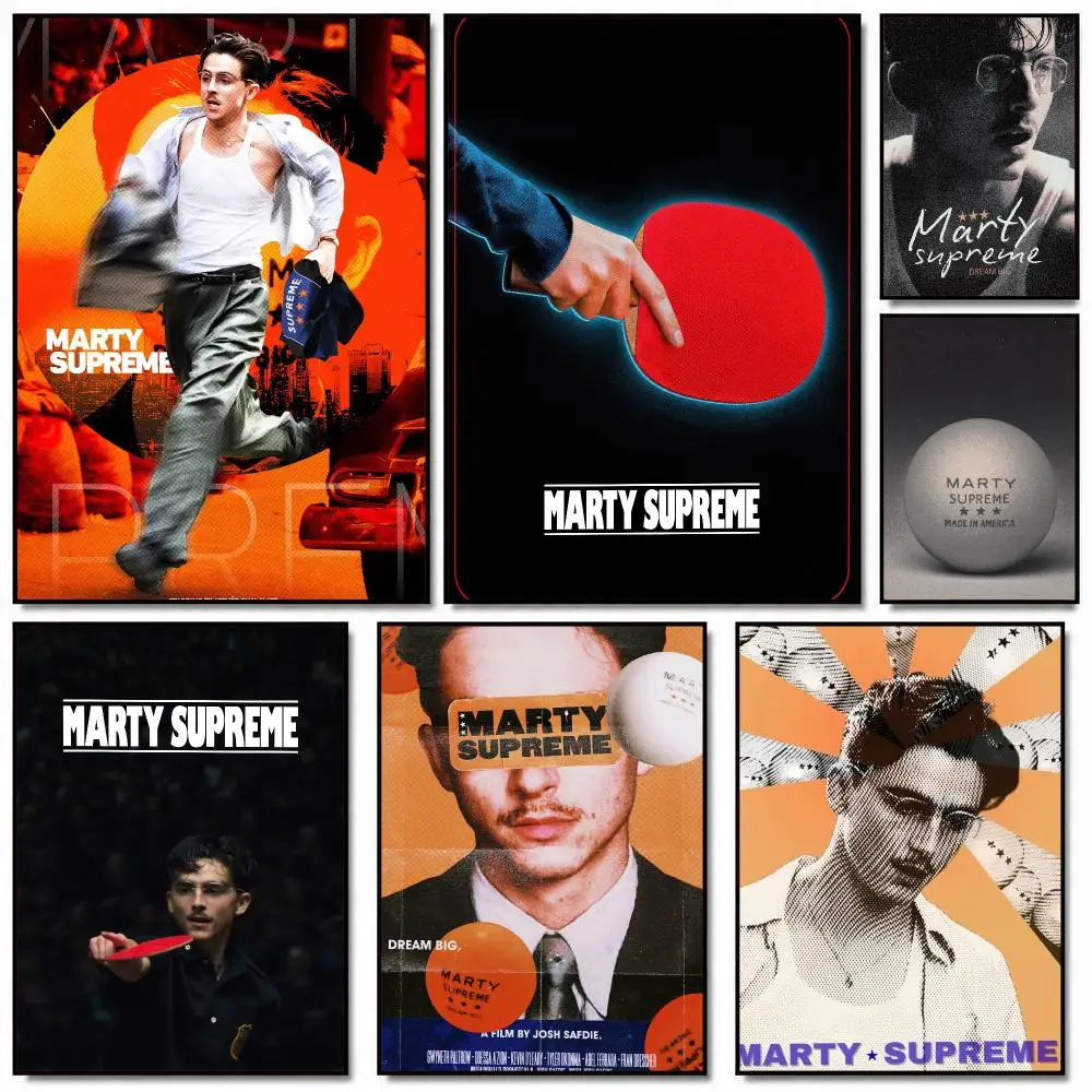 classic movie M-Marty Supreme-E Poster Removable Wall Sticker for Home Cafe Bar Office Interior Decor