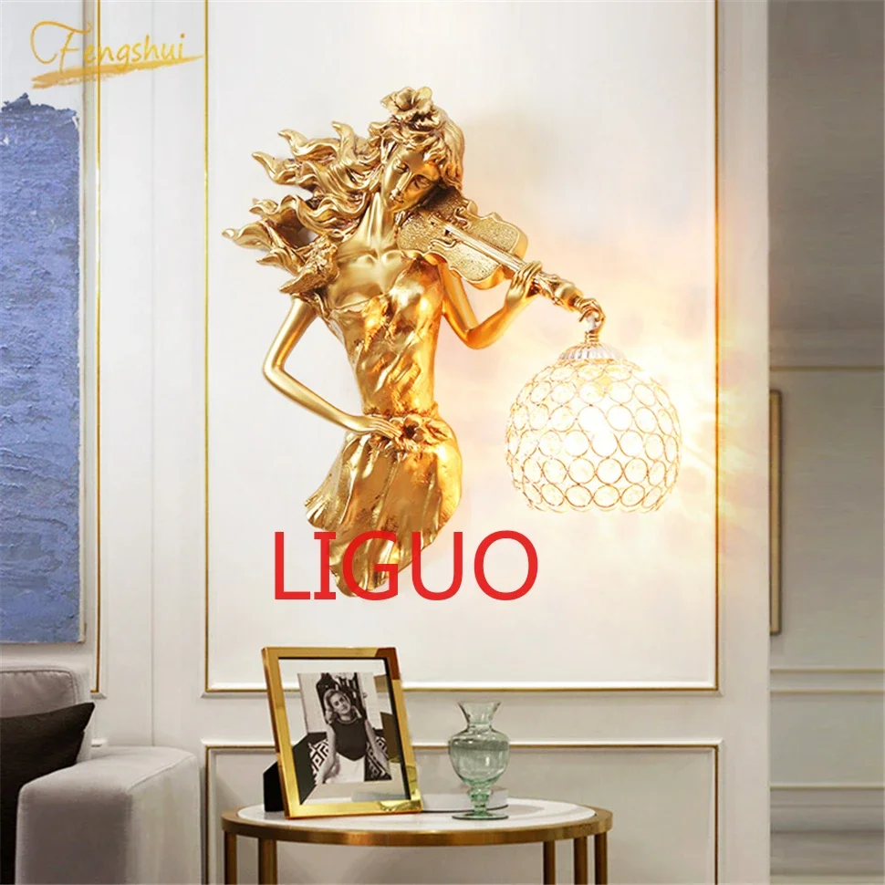 

European Creative Crystal Wall Lamp Gold Luxury Decor Bedside Lamp Living Room Bedroom Background Wall Light Indoor Lighting