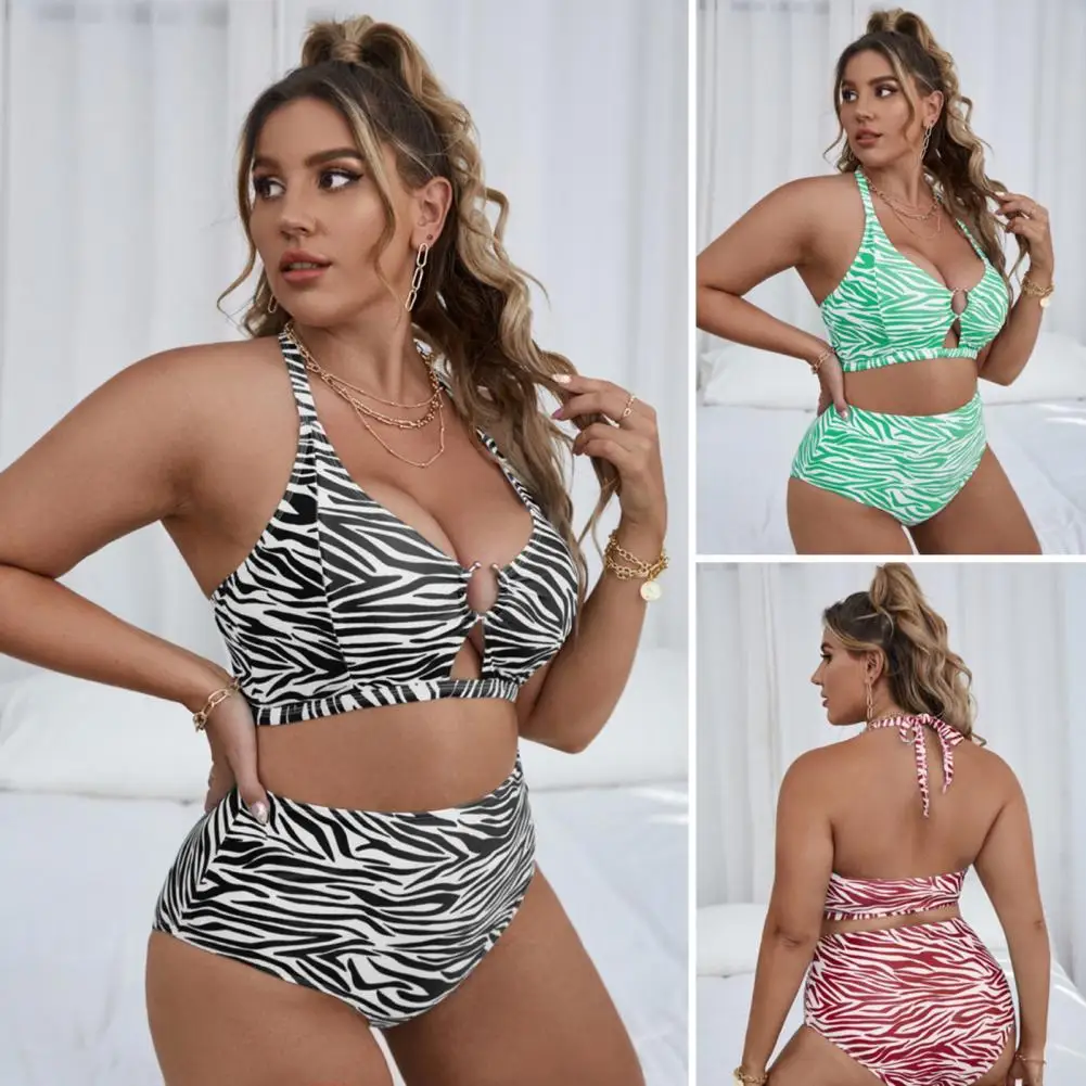 2023 nowy Plus Size damskie stroje kąpielowe duży strój kąpielowy dwuczęściowy zestaw z wysokim stanem zestaw Bikini Push-Up Sexy Indie Fashion