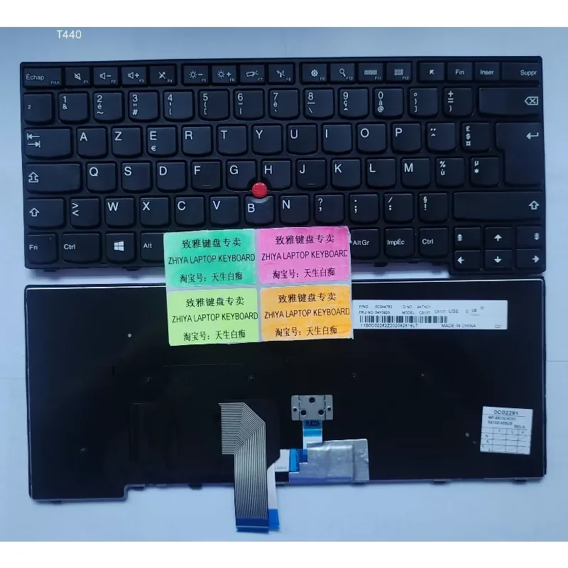 Replacement Keyboard Keys for LENOVO T440 T440P T460 E431 E440 T450S with French Layout