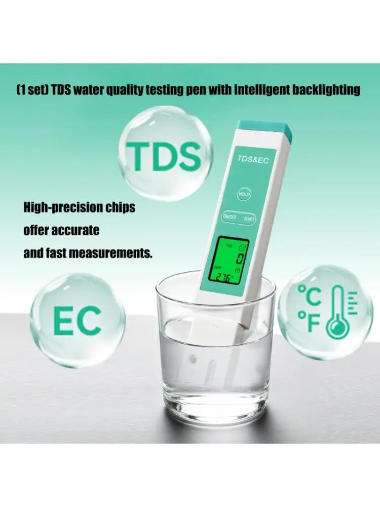  Portable Multifunctional Water Tester Salinities Temperature for Home Use