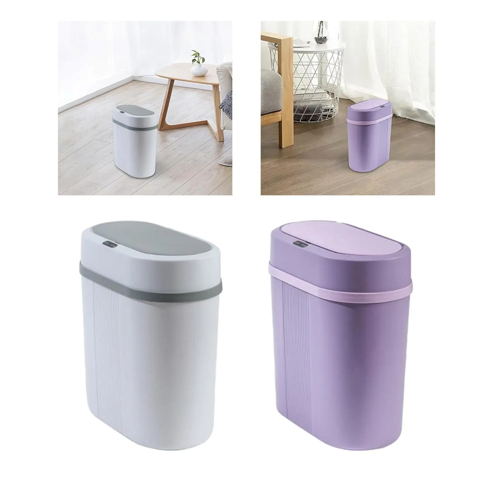 Smart Touchless Garbage Bin 12 Liter Trash Can Sturdy Multifunctional Slim Size Waste Container Space Saving for Bedroom