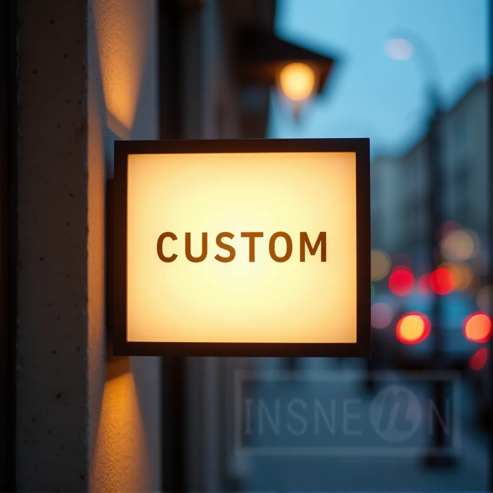 Tanda Kotak Lampu Bisnis Kustom Etalase Luar Ruangan LED Papan Nama Akrilik Menyala Tanda Toko Dua Sisi Tahan Air