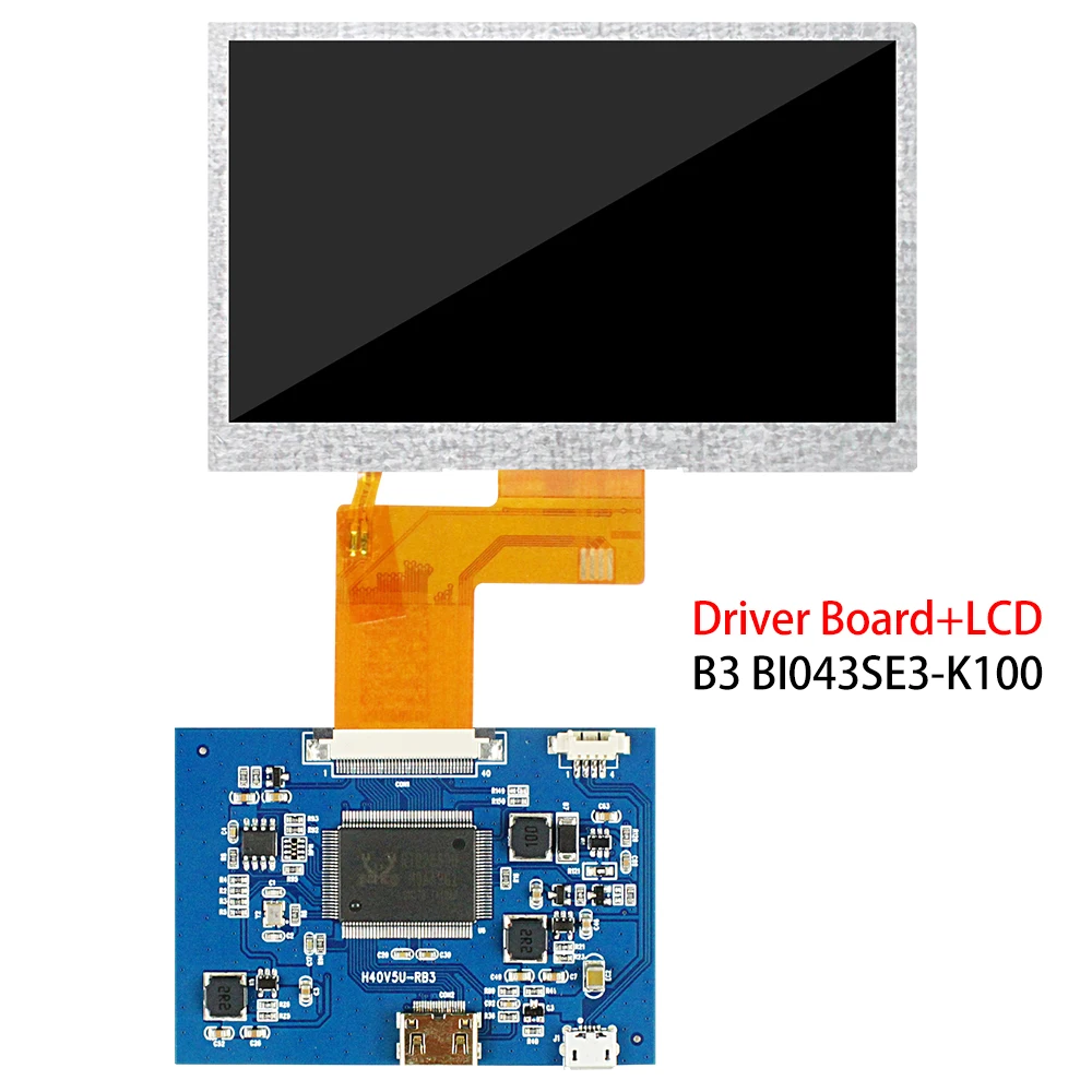 Imagem -04 - Tela Sensível ao Toque Lcd com Placa Hdmi Tft Ips Rgb hd 4.3in 480*272 1000 Nits Apto para Entusiastas Diy