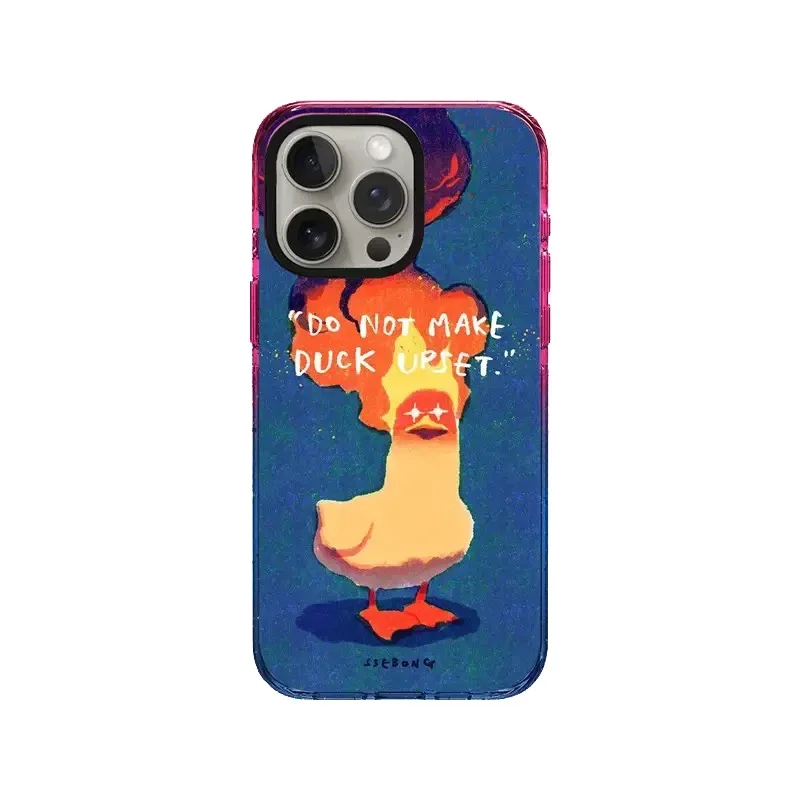 

Cartoon Duck Life 2.5 Acrylic Gradient Border iPhone 12 13 15 14 Pro Max Protective Case, Fits iPhone 15 Pro Max