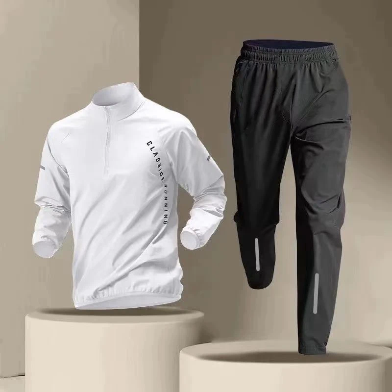 Couple Quick Dry Running Sets Outdoor Sports Tops & Pants Trendy Men\'s Tracksuits Breathable Windbreaker Shirts Training Clothes