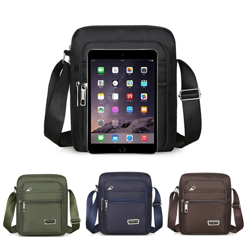 Men's Nylon Shoulder Bag Business Leisure Large Capacity Portable Handbag Multi Layer Waterproof Summer Male's Crossbody Bags