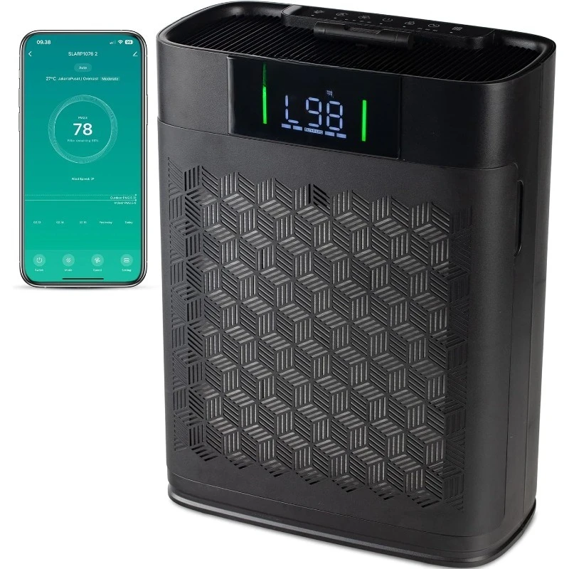 

Очиститель воздуха HEPA для дома — интеллектуальный Wi-Fi и управление через приложение, сверхтихий очиститель воздуха для спален и больших помещений, удаляет D