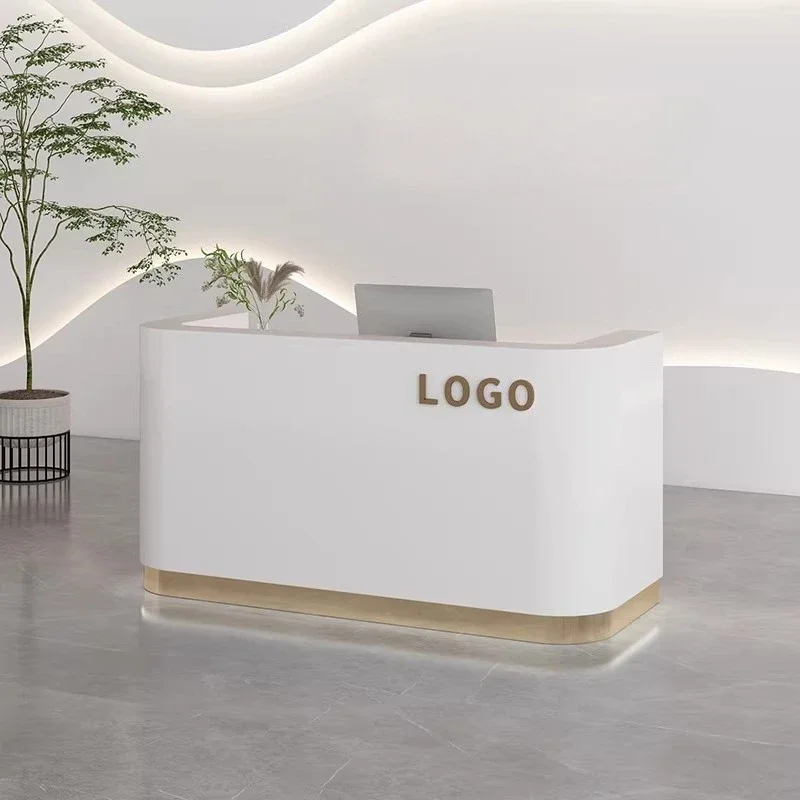 Emfangs Long Reception Desk Luxurious Modern Tiend Catheter Lamps Reception Desk Adapted Cafe Muebles Reception Furniture
