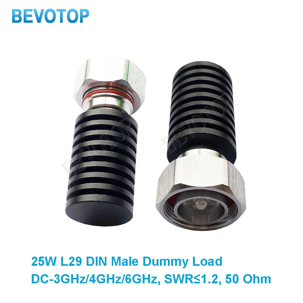 25W L29 DIN Male 3GHz/4GHz/6GHz RF Coaxial Termination Dummy Load 50 Ohm Connector Socket Brass Straight Coaxial RF Adapter