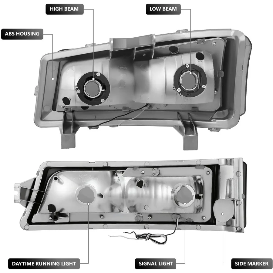ثلاثية الأبعاد LED DRL العلوي الوفير مجموعة مصابيح ل 0306 سيلفرادو 15003500 1500HD 2500HD و Avalanche 1500 2500 كروم المدخن العنبر فيني #3