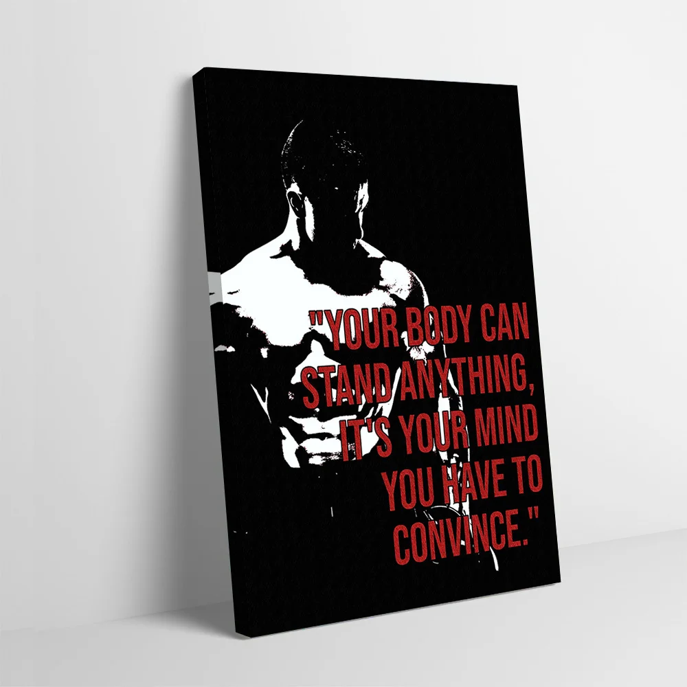 Motivational Fitness Quote Printing Poster Customizable Pictures Wall Art Canvas Painting for Room Decorating Interior Wand Deko