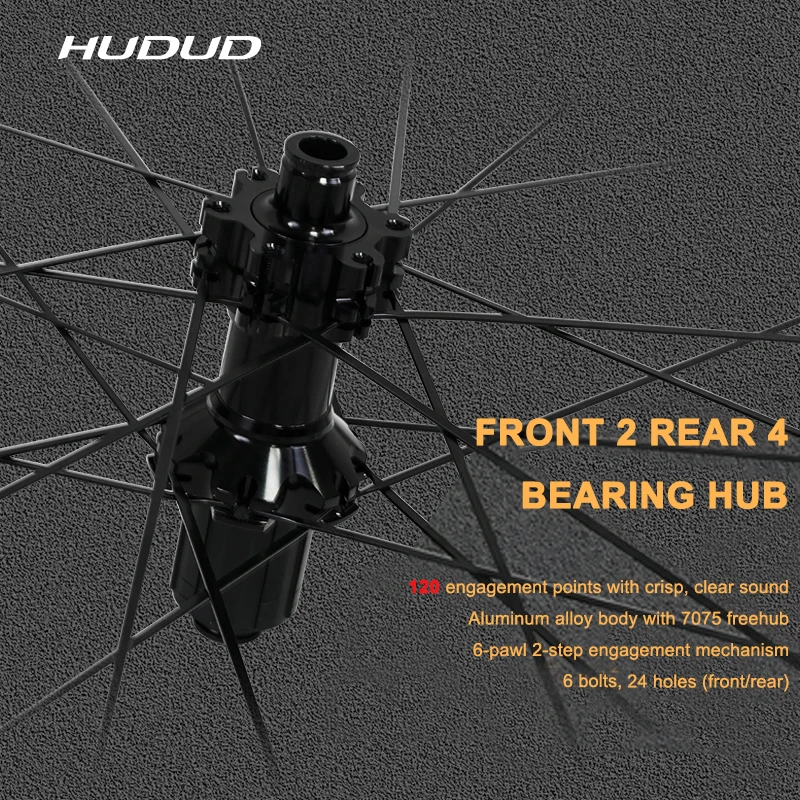 Hudud 50mm Carbon Road Wheelset | 700C Disc Brake | Thru-Axle | Conventional Rim
