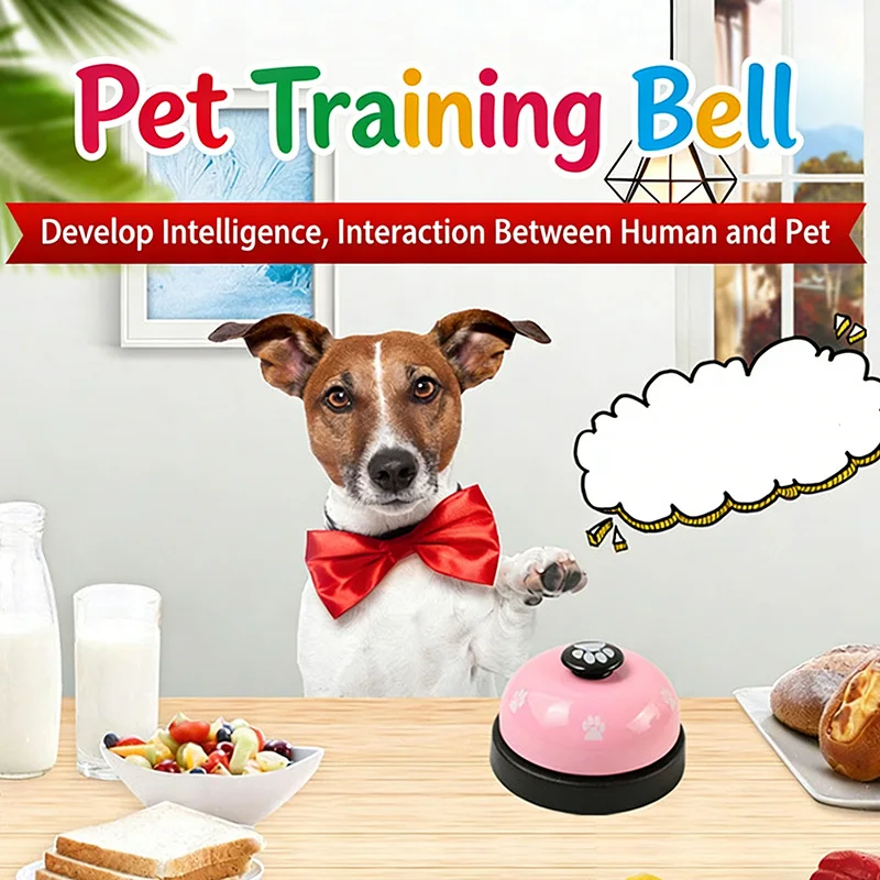 Haustierspielzeug, Glocke für Hunde, Katzentraining, interaktives Spielzeug, zum Rufen von Mahlzeiten, kleine Glocken, Fußabdruckring, Trainer, Fütterungserinnerung für Teddy
