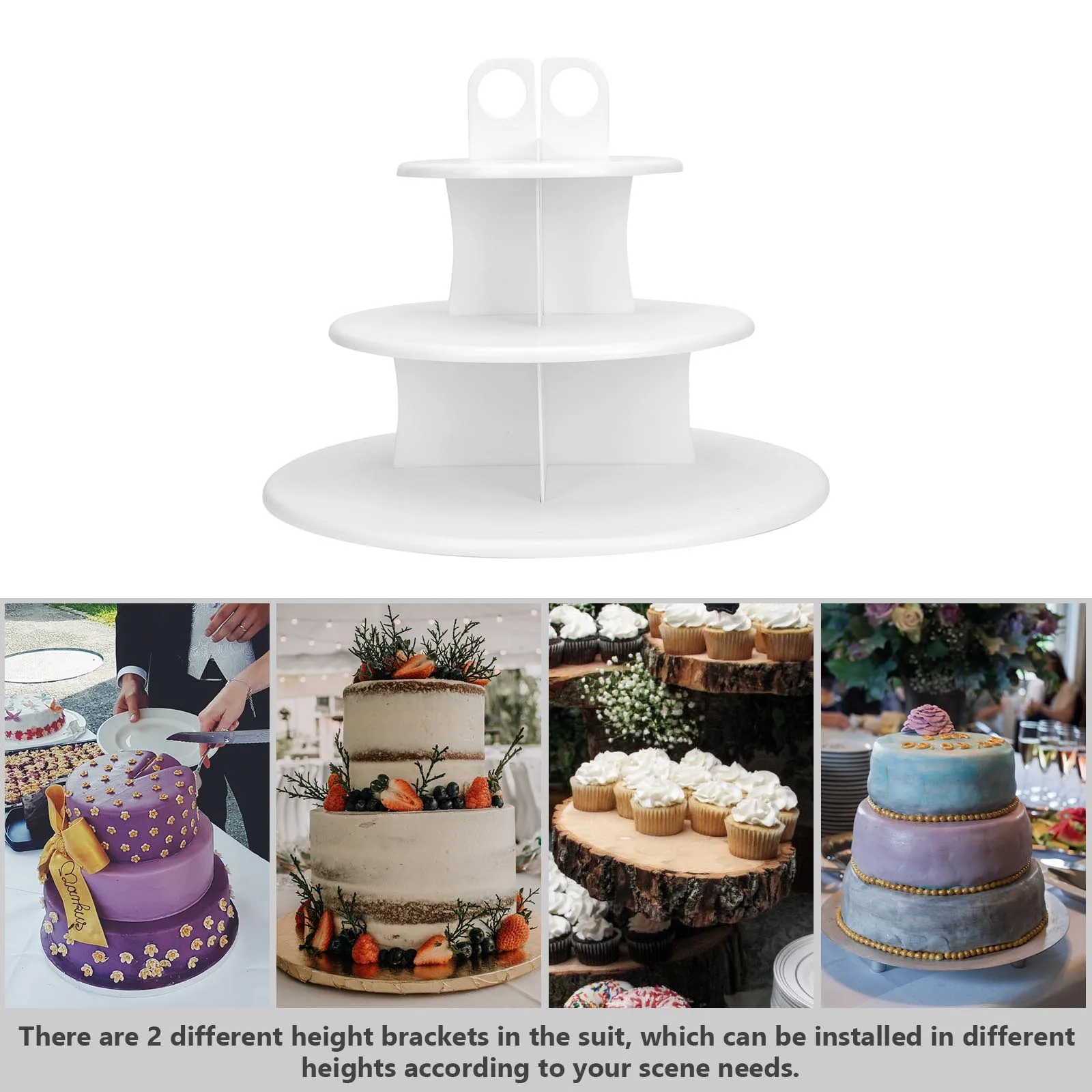 

1Pcs Three-Layer Cake Holder Round Dessert Rack Display Stand Adjustable Height Multifunctional Candy Cupcake Tray Decorative