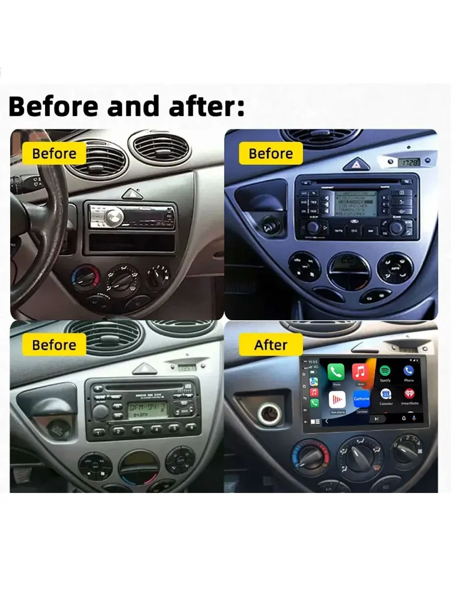 7inch Autoradio For Ford Fiesta 1995-2001 Focus MK1 1998-2004 Multimedia Video Car Radio Player DSP Carplay Android16 Car Radio