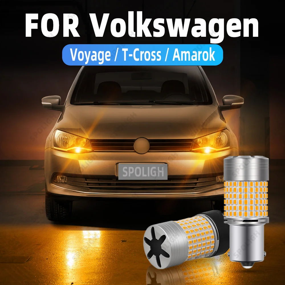

2pcs For Volkswagen VW Voyage T-Cross C11 Amarok Car LED Turn Signal Direction Indicator Lamp Lights Bulbs Amber Front/Rear