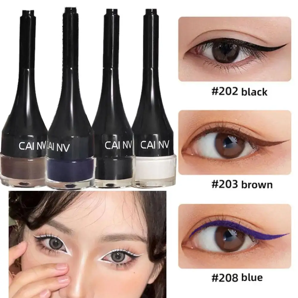 Colorful Eyeliner Cream Waterproof Non-smudge Quick With Long-Lasting Cosmetics Eyes Brush Eye Liner Cream Dry Makeup O2Q6