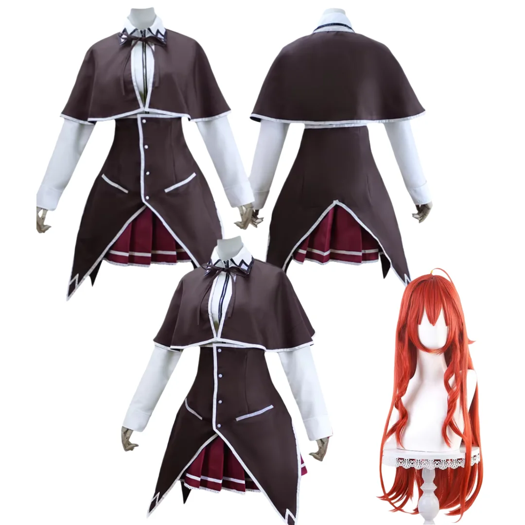 

Anime High School DxD Rias Gremory Cosplay Costume Wig Ruin Princess Halloween Party Set
