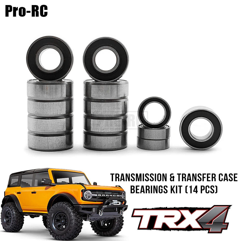 14Pcs Transmission Bearings Kit for Traxxas 1/10 TRX4 Defender Bronco Blazer Rc Crawler Car Part