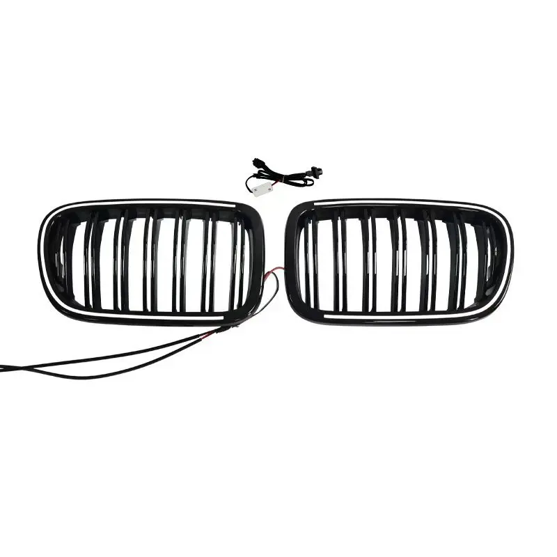For 2011-2013 BMW X3 F25 Dual Line Luminous LED Gloss Black PC Racing Grille Body Kit