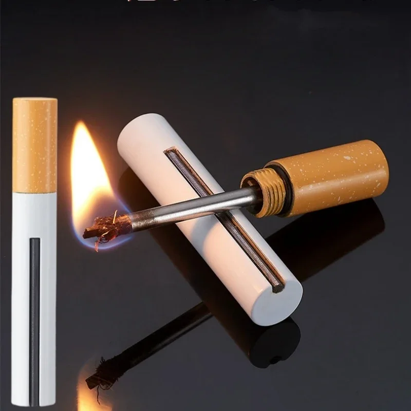 Mini Kerosene Lighter Cigarette Matchstick Lighter Classic Retro Open Flame Durable Lighter Multifunctional Men's Gift