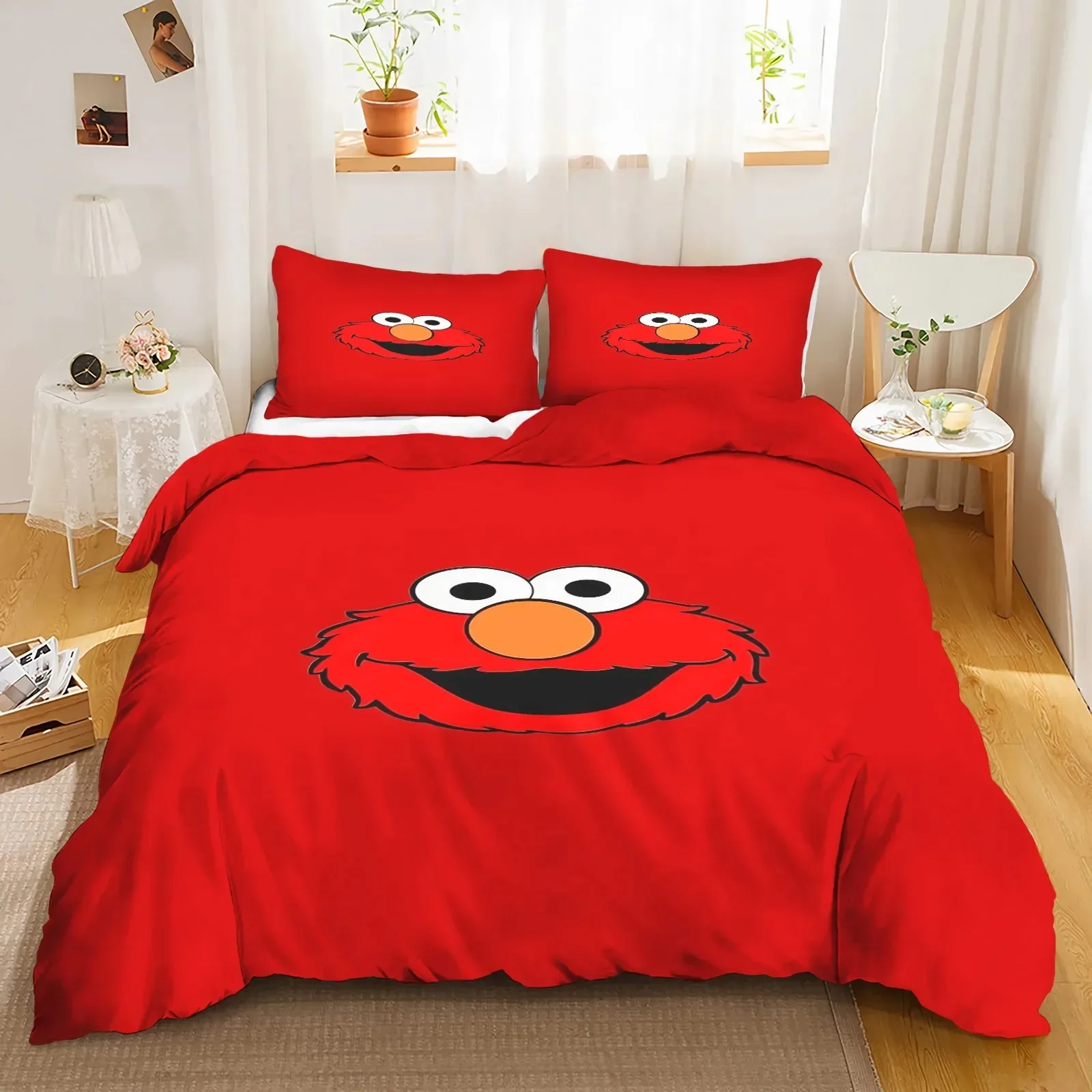Sesame Street Duvet Cover Set Comforter Bedding 3d Children'S Bedding Set Cover King Size592FQH