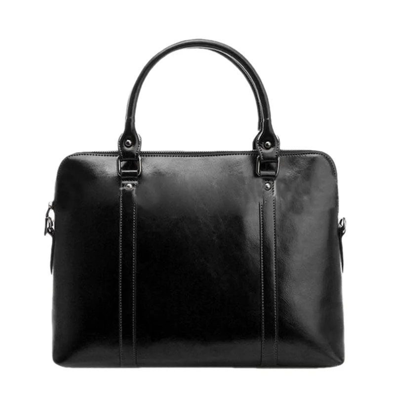 Business Genuine Leather Briefcase For Women Luxury Cowhide Handbag Large Capacity Shoulder Messenger Bag Ladies Laptop Bag